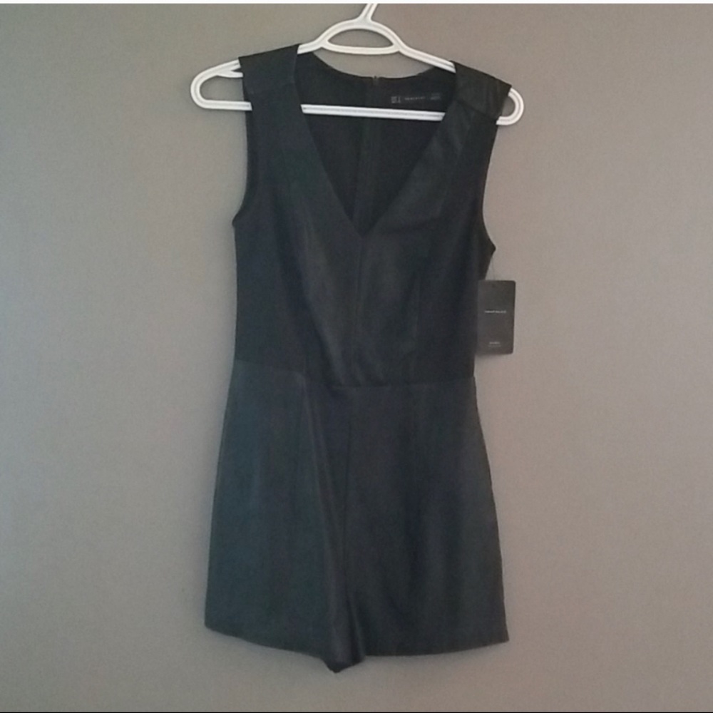 Zara faux leather romper NWT
